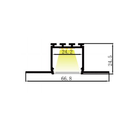 LED-профіль MLG врізний LP6625 з розсіювачем, 2 метра - фото №2