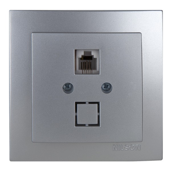 Розетка Nilson Touran срібло телефонна ( 24131040 )