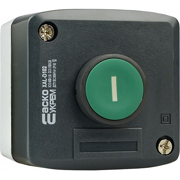 Одноместный пост управления Аско-Укрем XAL-D102 с кнопкой «Старт» (A0140020051) - фото №1