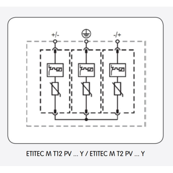 Ограничитель перенапряжения ETI 002440511 ETITEC M T12 PV 1100/12 5 Y (для PV систем) - фото №1