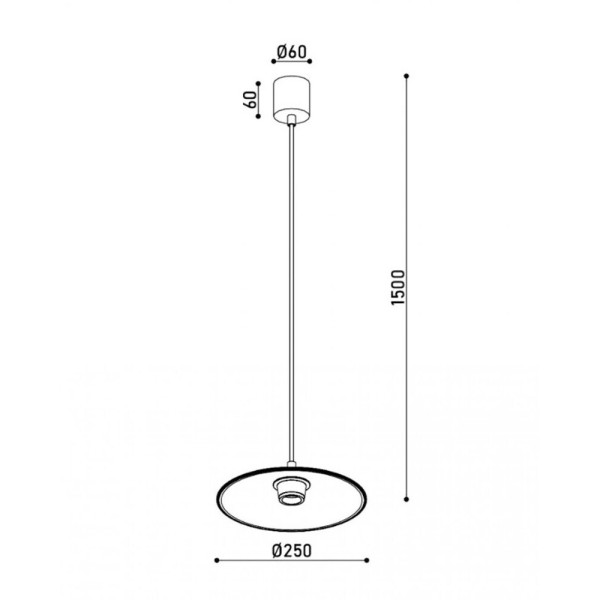 Подвесной светильник, люстра Kloodi PE-ALBA250 LED 1x7W 3000K 560Lm IP20 - фото №3