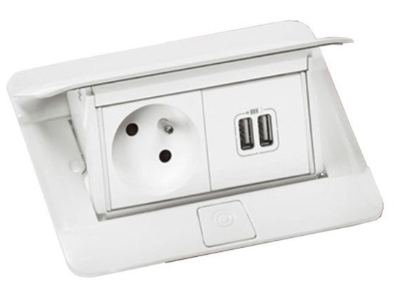 Лючок із висувним блоком розеток Legrand 654001 4М (білий) з монтажним комплектом - фото №2