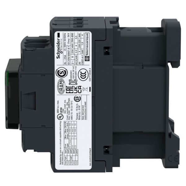 Контактор Schneider Electric LC1D32BL 3Р 32A НО+НЗ 24В DC (2,4Вт расширенный) - фото №1