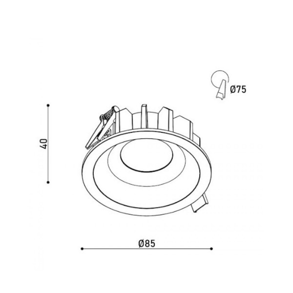 Точковий світильник Kloodi KD-SEMI242 LED 1x9W 3000K 990Lm IP20 Wh - фото №1