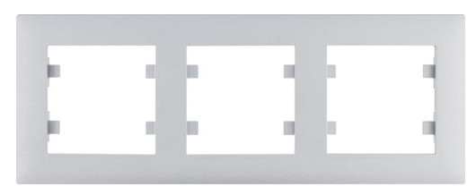Горизонтальная трехместная рамка Hager WL5732 Lumina-Intense 3X (серебристая)