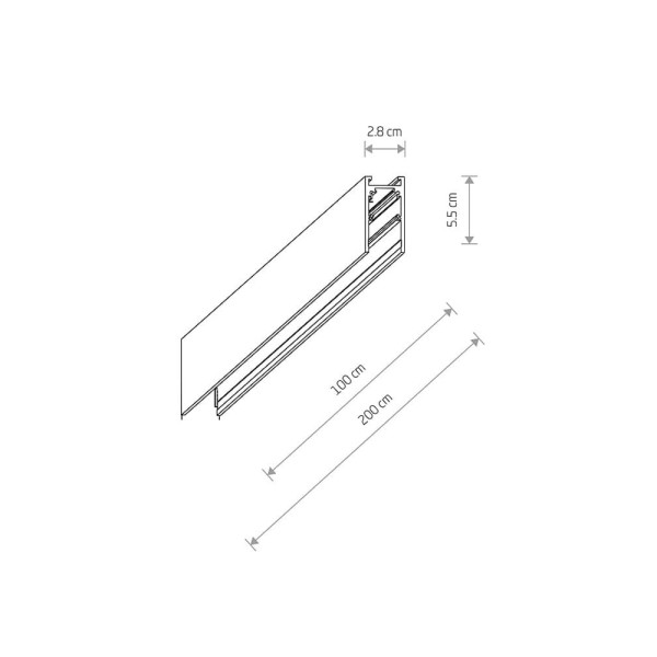 Магнітний шинопровід накладний Nowodvorski 310162 LVM Track 1m IP20 Bl - фото №1