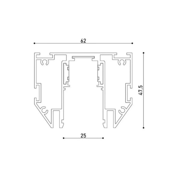 Магнітний шинопровід врізний Alumled ALMG-SNP 1M BK - фото №1