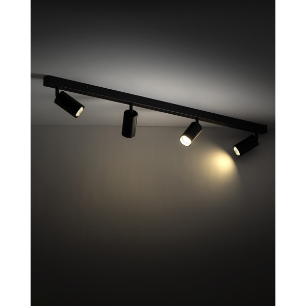 Світильник поворотний, спот TK Lighting 10635 Amis GU10 4x10W IP20 чорний - фото №1