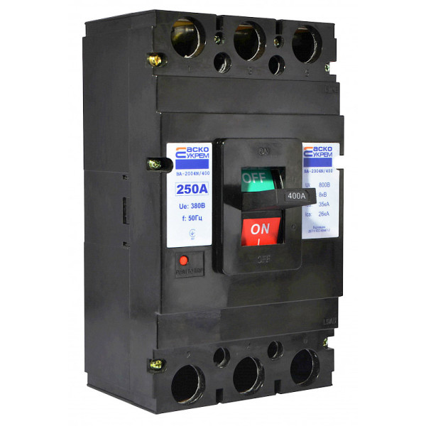 Силовий автоматичний вимикач Аско-Укрем ВА-2004N/400 3р 250А (A0010040072)