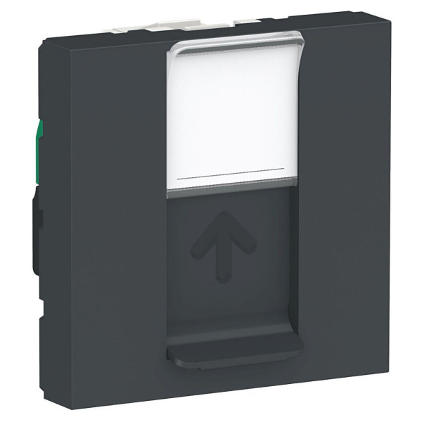 Одинарна комп'ютерна розетка Schneider Electric NU341154 RJ45 cat.5e UTP з полем для напису 2М (антрацит)
