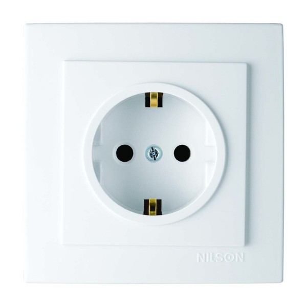 Розетка Nilson Touran біла 1-на з заземленням ( 24111017 )
