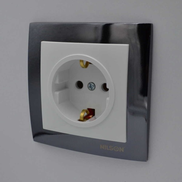 Розетка Nilson Touran біла 1-на з заземленням ( 24111017 ) - фото №5