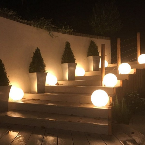 Светильник садово-парковый Violux SFERA 160мм белый 20W Е27 IP44 ( 500110 ) - фото №2