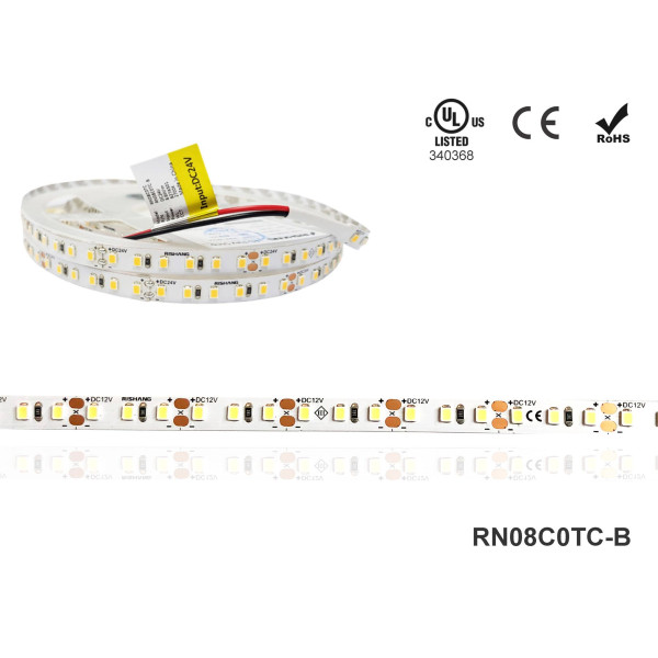 LED стрічка RISHANG 120-2835-24V-IP20 8,6W Yellow 5м (RN08C0TC-B-Y) - фото №1