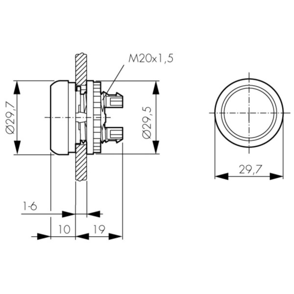 Белый трехпозиционный переключатель Schrack MM216843 с фиксацией - фото №1