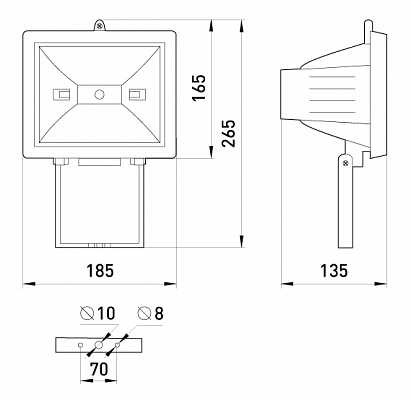 Прожектор E.Next e.halogen.500.black 500Вт черный (l003004) - фото №1