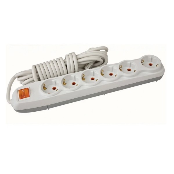 Подовжувач Nilson 6р 5м з заземленням з вимикачем ( 46131105 )