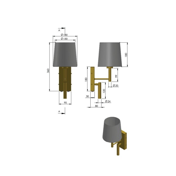Бра, настінний світильник Pikart 30949-1 E27+G9 1+1x60+40W IP20 - фото №2