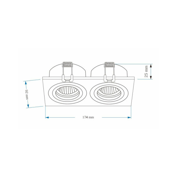 Точечный светильник врезной Oledim 7771304 TS25W ALU GU10 2x10W IP20 Белый - фото №1