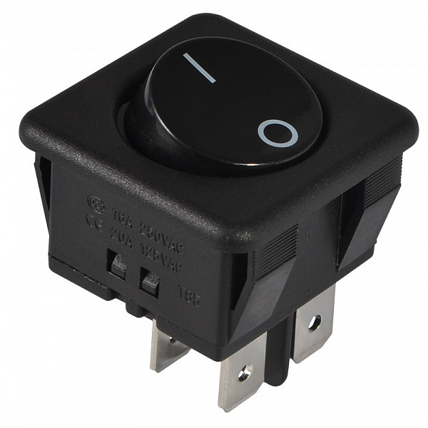 Переключатель Аско-Укрем KCD2-10-201 B/B (0-I) круглый черный (A0140040124)