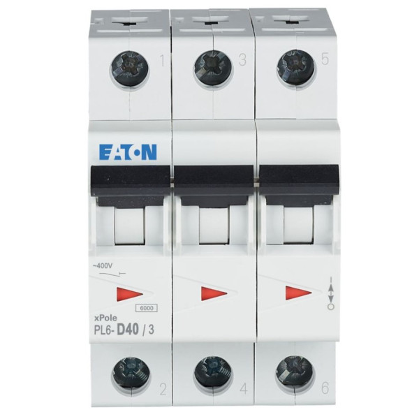 Силовой автомат Eaton PL6-D40/3 6кА 40A - фото №1