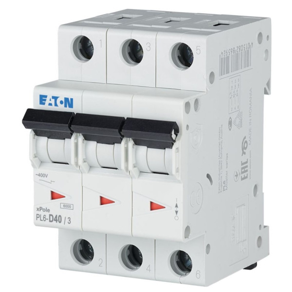 Силовой автомат Eaton PL6-D40/3 6кА 40A - фото №2