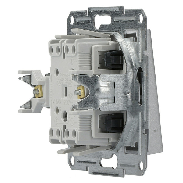 Переключатель 1-клавишный без рамки алюминий Asfora, EPH0400161 - фото №2