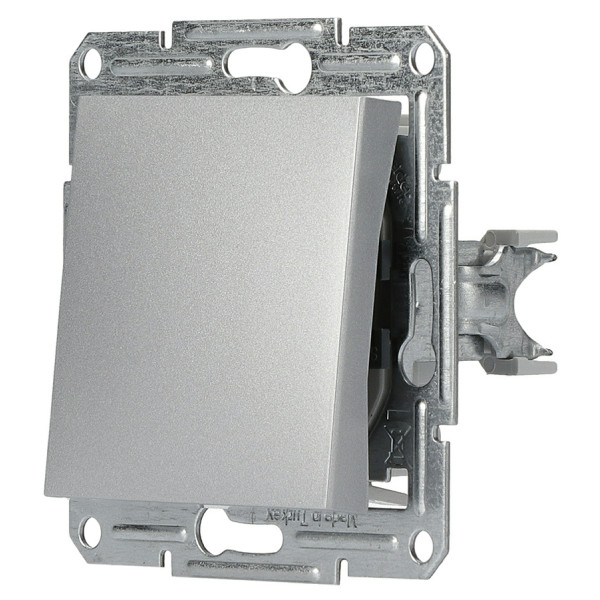 Переключатель 1-клавишный без рамки алюминий Asfora, EPH0400161 - фото №4