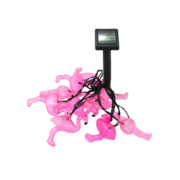 Гирлянда на солнечной батарее Goldlux 311535 Flamingo LED 6500K IP44 розовая