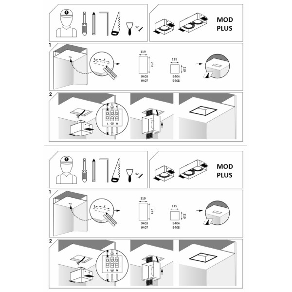 Точечный светильник Nowodvorski 39403 Mod GU10 2x75W IP20 Bl - фото №3