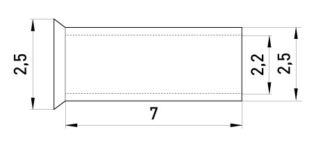 Неизолированный наконечник E.Next e.terminal.stand.en.2.5.7 2,5 кв.мм (s4038006) - фото №1