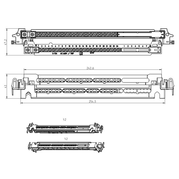 Клема Spelsberg (2x25мм², 12х16мм², 36x6мм²) для AK 42/56/70/AKe 48 - фото №1