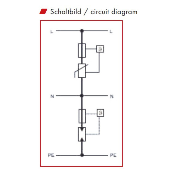 Защитный грозоразрядник Schrack IS010460 UAS 280В 10кА 1P+N класс D - фото №1
