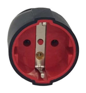 Посилене штепсельне гніздо Neomax з заземленням чорне (NX1108)