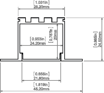 LED-профіль KLUS LARKO, 3 метр (KLUS_A05552A_3) - фото №4