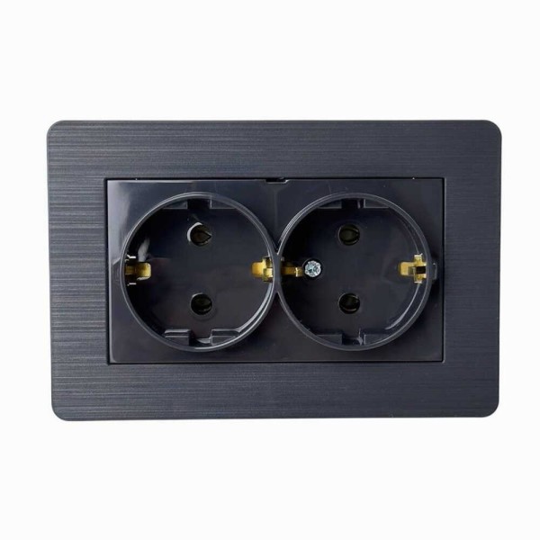 Розетка Nilson Selene антрацит 2-на з заземленням ( 23362525 )