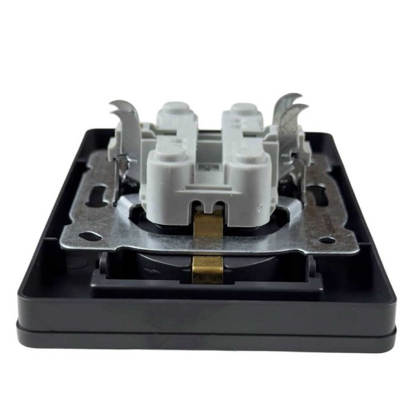 Розетка Nilson Selene антрацит 2-на з заземленням ( 23362525 ) - фото №2