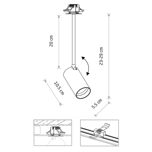 Светильник поворотный, спот Nowodvorski 7737 Mono Surface GU10 1x10W IP20 черный - фото №1