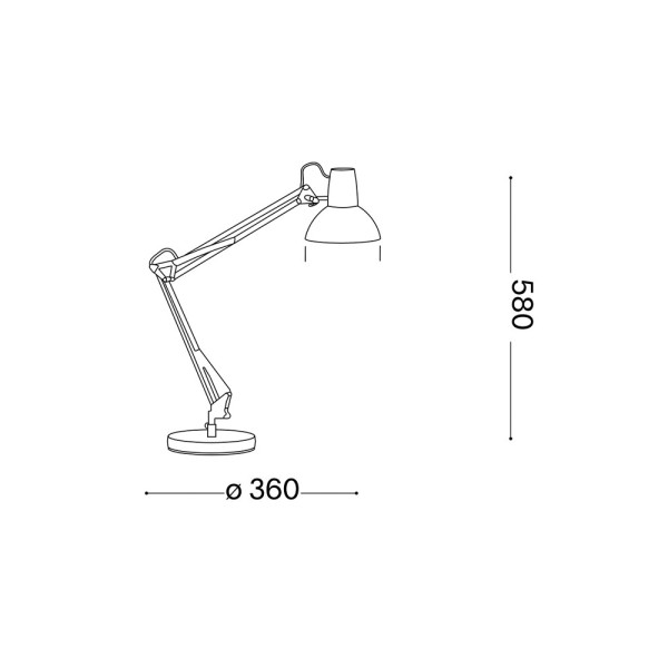 Настольная лампа Ideal Lux 193991 Wally E27 1x60W IP20 белый - фото №2