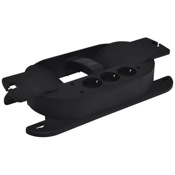 Блок розеток 3-місний з котушкою ETI ERS-3HC 3x2Р+РЕ каучук IP20 чорний (4481012)