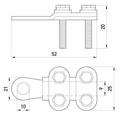 Кабельный наконечник E.Next e.end.stand.clamp.25.35 (s0170002) - фото №1