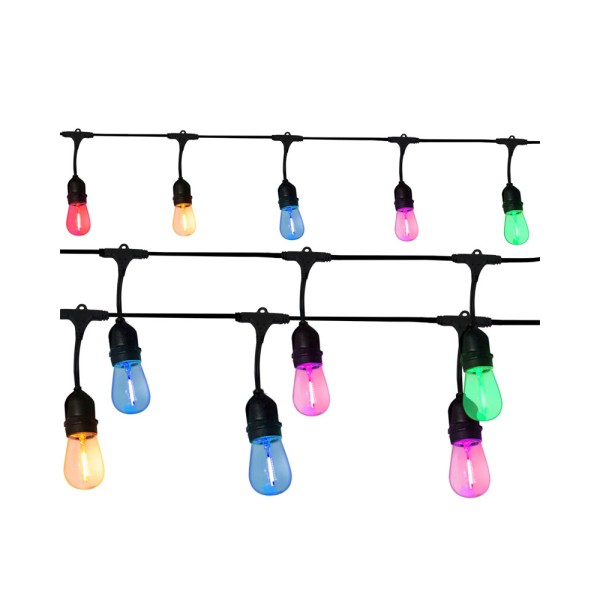 Гирлянда Goldlux 322166 Party Neon E27 10x6W 2700K 50Lm IP44 черная