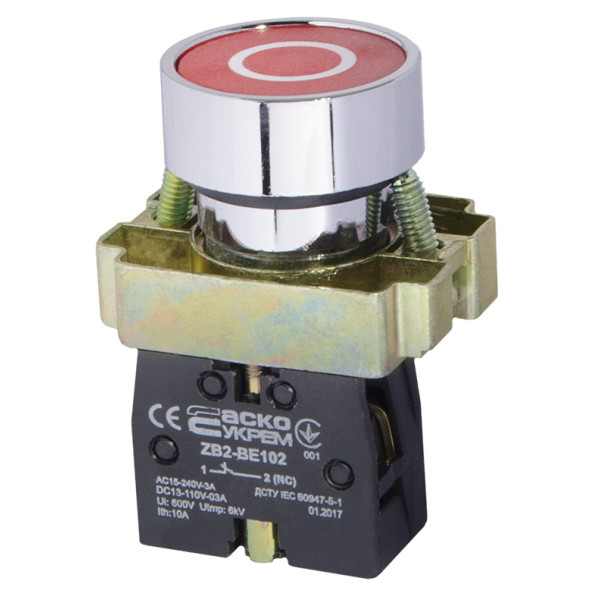 Кнопка «Стоп» Аско-Укрем XB2-BA4322 червона (A0140010065) - фото №1