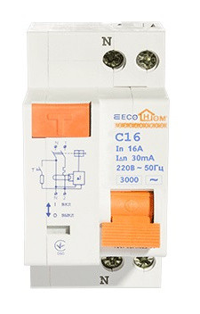 Выключатель дифференциального тока ECOHOME ДВ 1Р+N 20A 30мА (ECO030010002) - фото №1