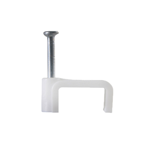 Кабельна скоба Аско-Укрем 8мм плоска біла 100шт (A0150030019)