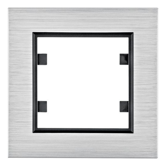 Одномісна рамка Hager WL9012 Lumina-Passion 1Х (сріблястий алюміній)