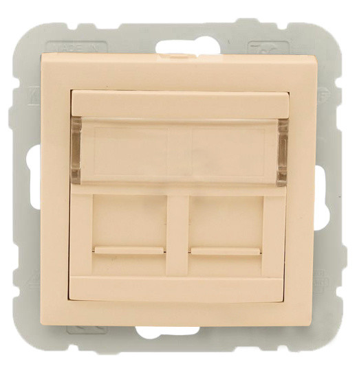 Двойная компьютерная розетка Logus 21975 TPE RJ45 (Cat.5e) (жемчуг)