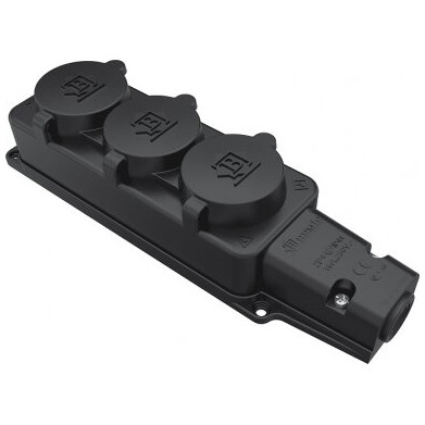 Потрійна колодка Bemis BK1-1402-3613 1х16А каучукова IP54 (6.1.92745)