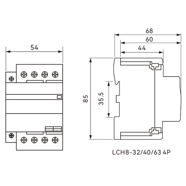 Модульный контактор TOSUNlux LCH8-63 4NO 4P 63A (6940151020264) - фото №1