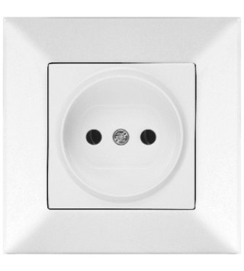 Розетка одинарна Meridian, із заслінками, білий